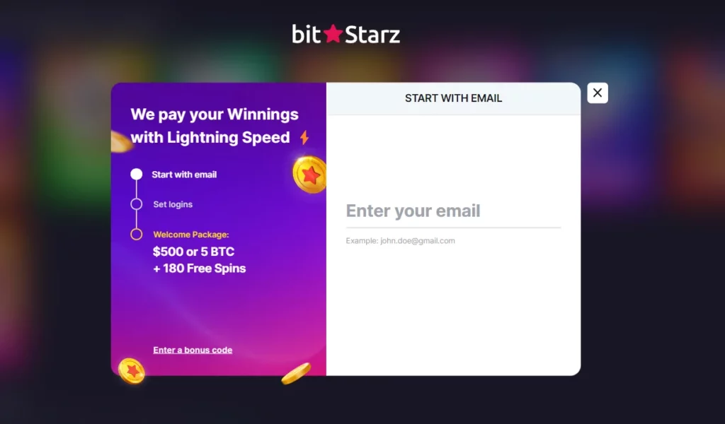 BitStarz Sign up